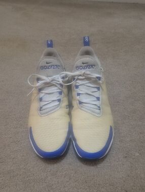 Nike Air Max 270 White Racer Blue Black CK6483-106 Men's Golf Shoe Size 14